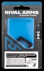 Rival Arms Extended Magazine Release Glock 43X/48 Aluminum Hard Black Anodized