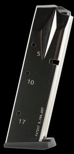 Mec-Gar 17-Round 9mm Luger Nickel Magazine for S&W 5900 Series Flush-Fit MGSW5917N