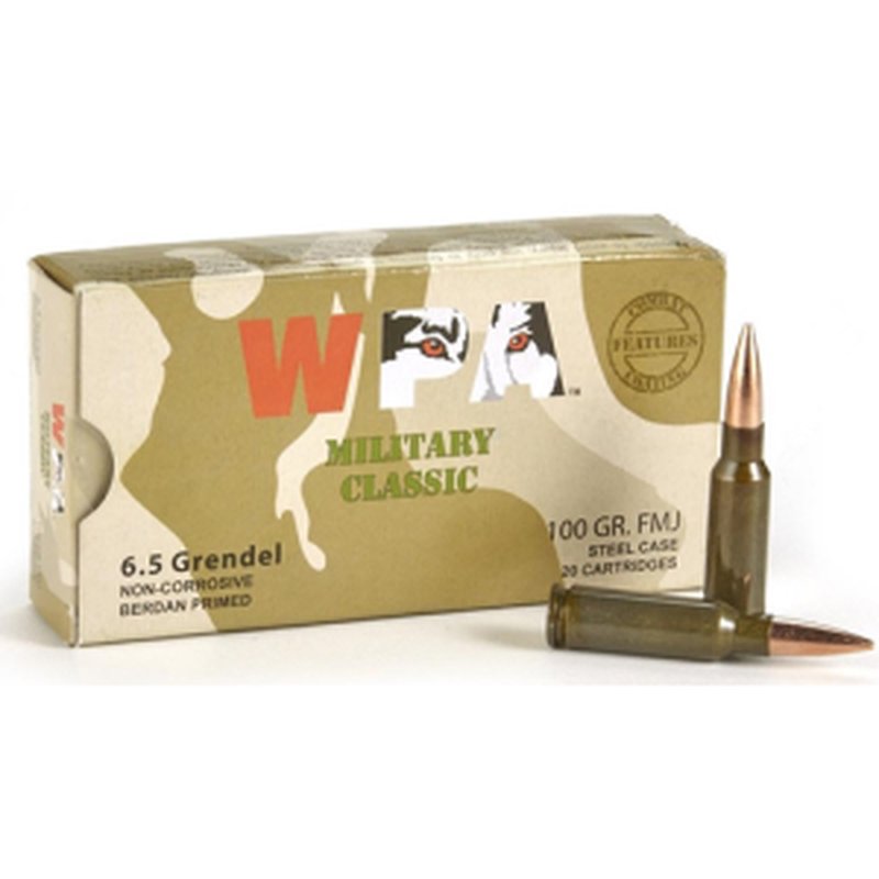 Wolf 6.5 Grendel 100gr FMJ 20rd Steel Ammunition