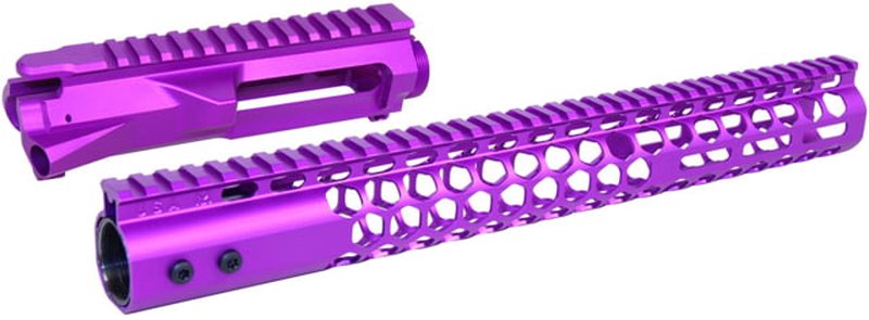 Guntec USA AR-15 Stripped Billet Upper Receiver 15 in Air Lite Series Honeycomb M-LOK Handguard Combo Set