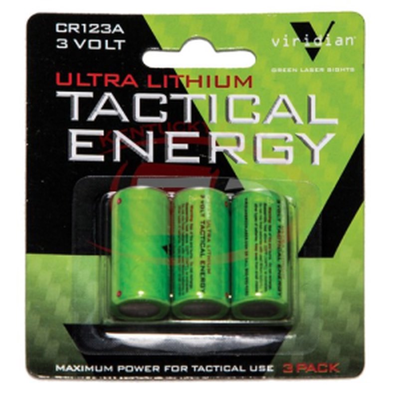 VIRIDIAN Tactical Energy+, CR123a Lithium Battery 3pk