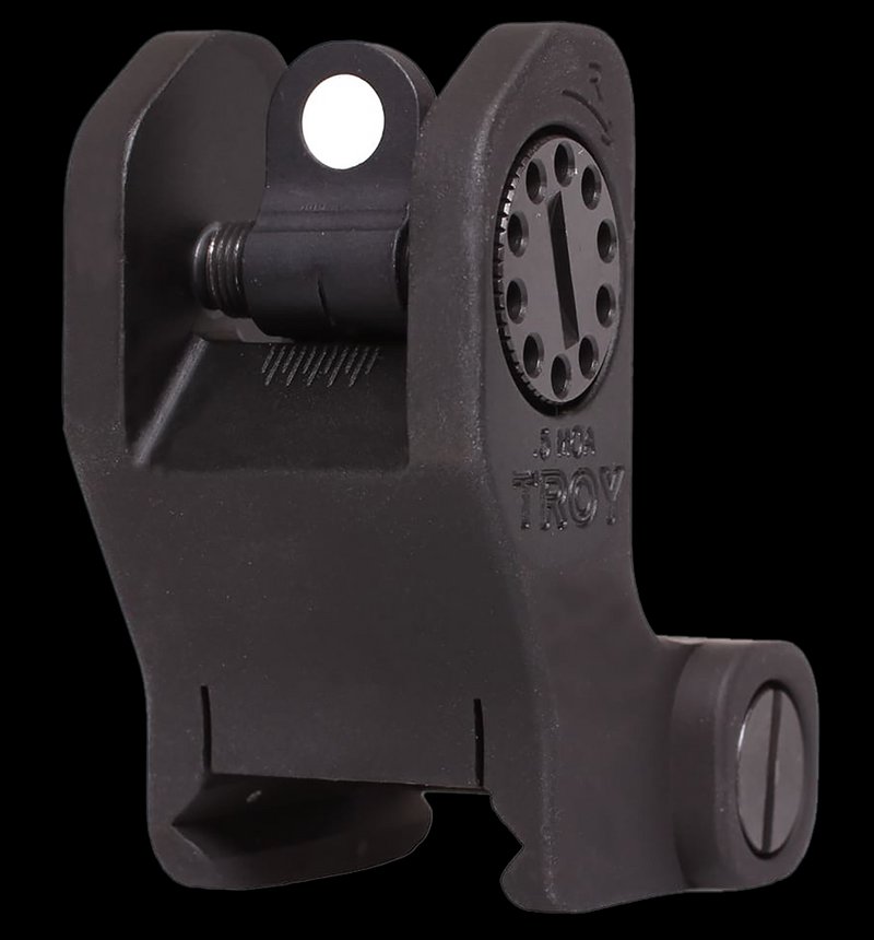Troy Ind Rear Fixed BattleSight AR-15 AR-10 Black Hardcoat Anodized Round Aperture