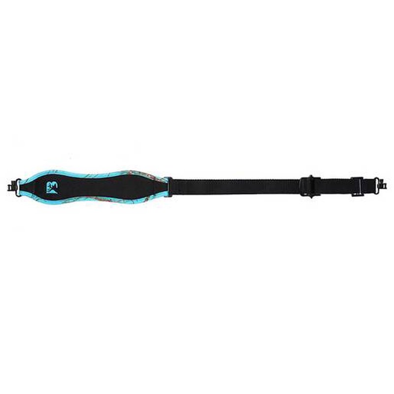 Bandera Chaparral Padded Nylon Rifle Sling CHN-4 Black with Teal Trim