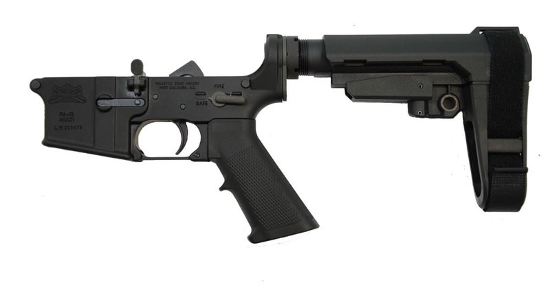 PSA AR-15 Classic Lower With SB Tactical Adjustable Brace, Black