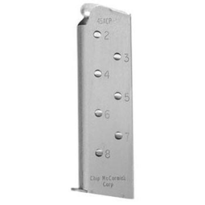 Chip McCormick Shooting Star M1911 Magazine with Pad .45 ACP Stainless Steel 8 Round