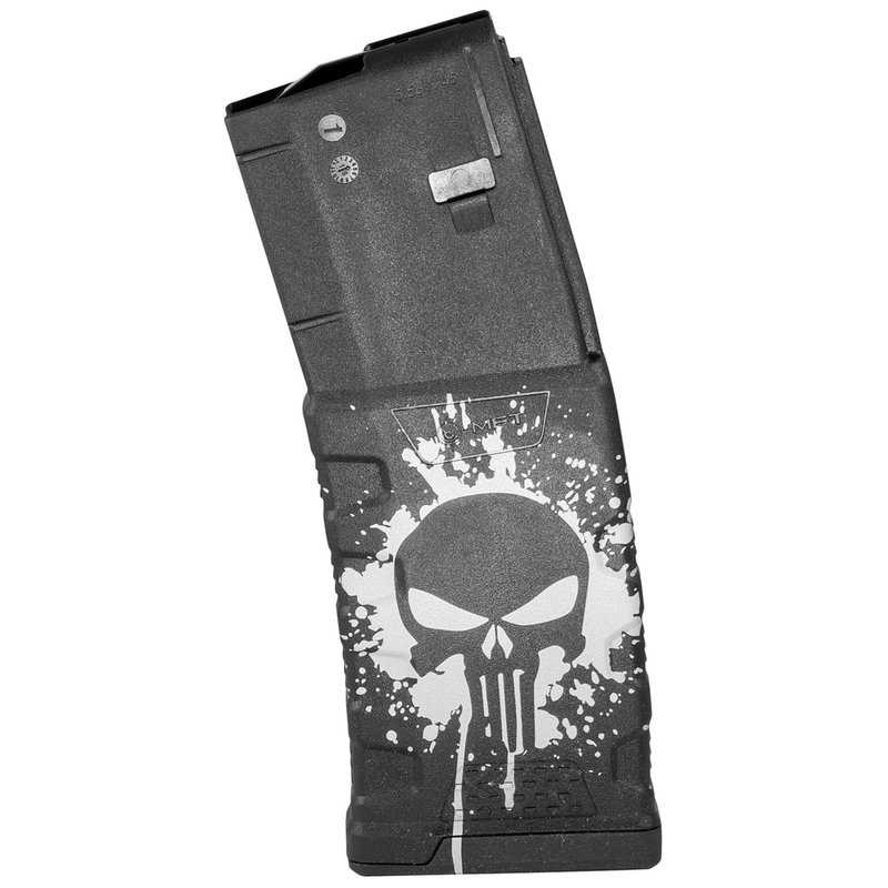 Mission First Tactical Extreme Duty 5.56 NATO AR-15 Polymer Magazine EXDPM556D-PSS-WH (Punisher Skull Splatter White Finish)