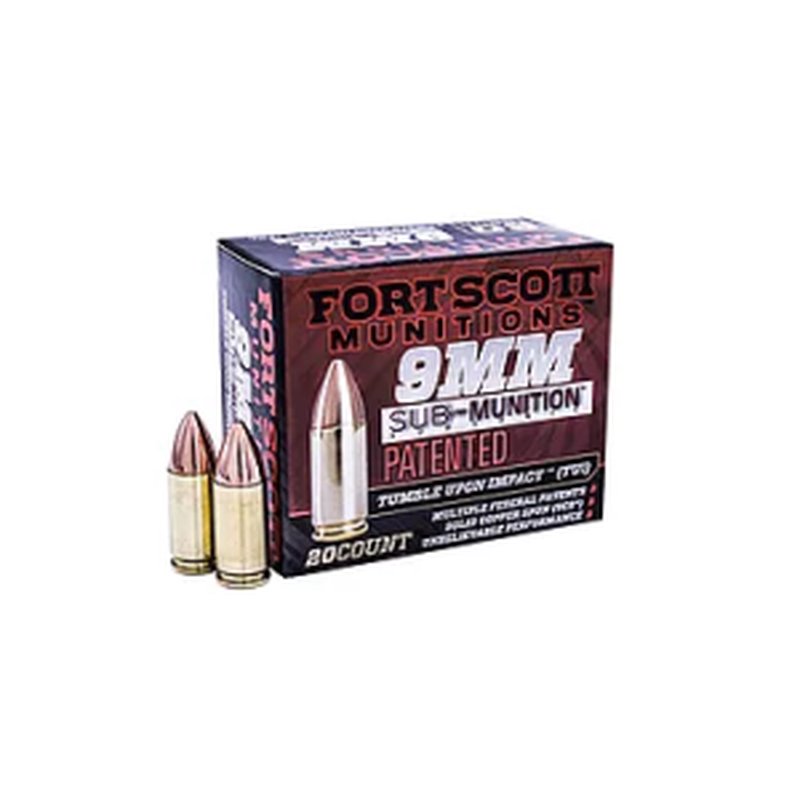 Fort Scott Munitions 9mm Subsonic 115gr Tumble Upon Impact Ammunition