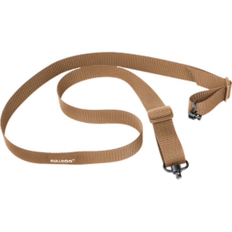Bulldog BD833 Deluxe Rifle Sling Two-Point QD Push Button Swivels Tan Nylon
