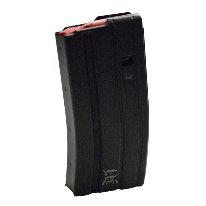 D&H AR-15 300 AAC Blackout 20 Round Magazine, Black w/ Red Follower - 300BLK-AL-20-BT-RD
