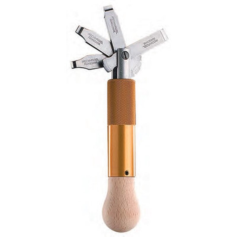 ERA-TAC Gunsmith Gold Screwdriver with 4 Blades 4mm 5mm 6mm 8mm Nutwood