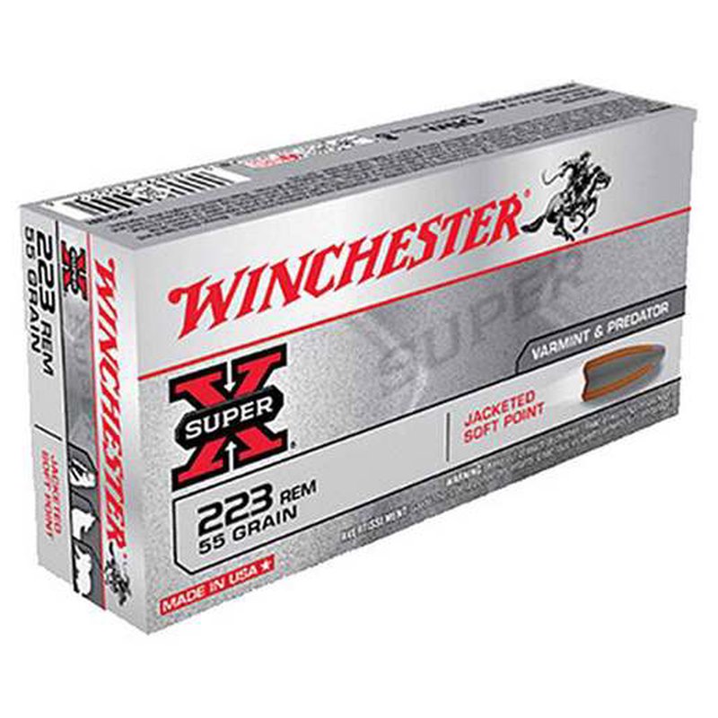 Winchester Super-X 223 Remington 55gr PSP Centerfire Rifle Ammo, 20 Rounds
