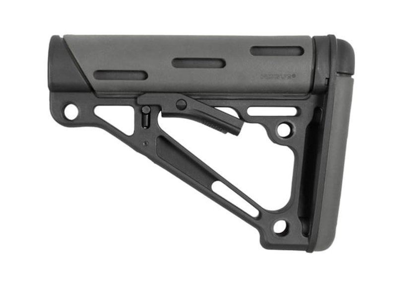Hogue OverMolded Collapsible Buttstock for AR-15 Mil-Spec Buffer Tube Grey Rubber