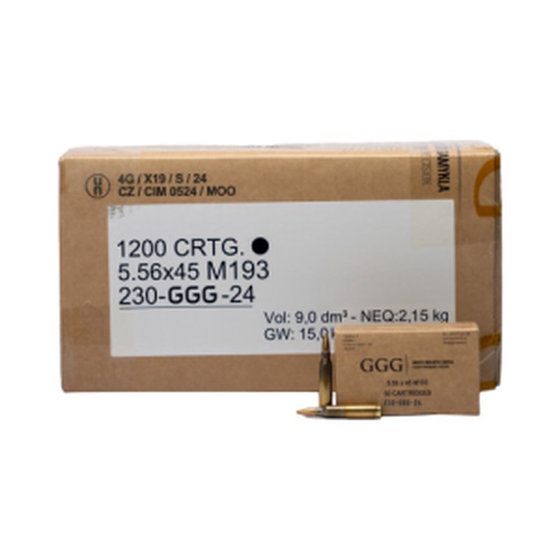 GGG 5.56x45mm 55 Grain FMJ M193 1200 Round Case