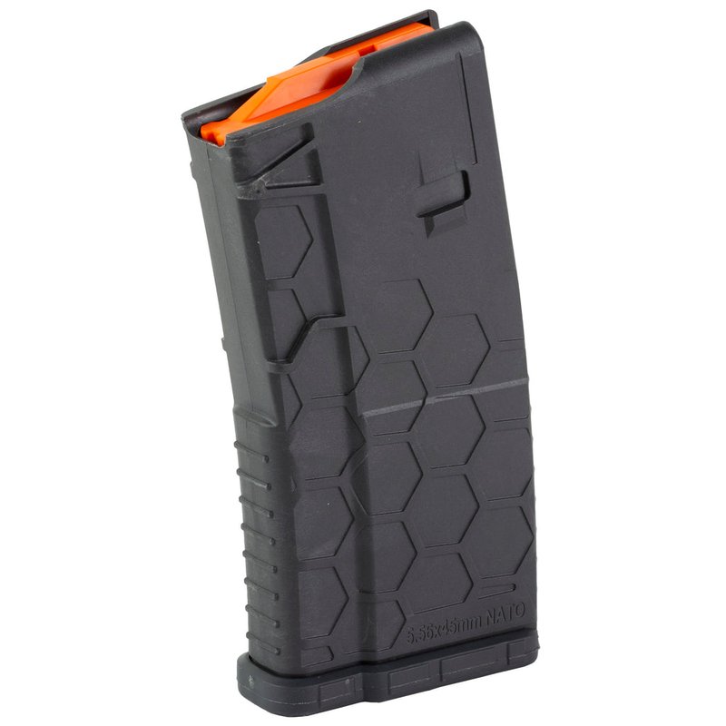 Hexmag Shorty 10/20 AR-15 Magazine 223 Rem 5.56 NATO Polymer Gray Orange Follower HX1020-AR15-GRY