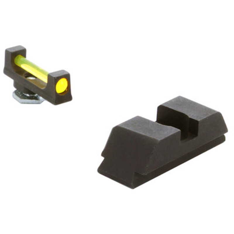 AmeriGlo Amber Fiber Optic Front & Black Rear Sight Set Glock Gen 1-4