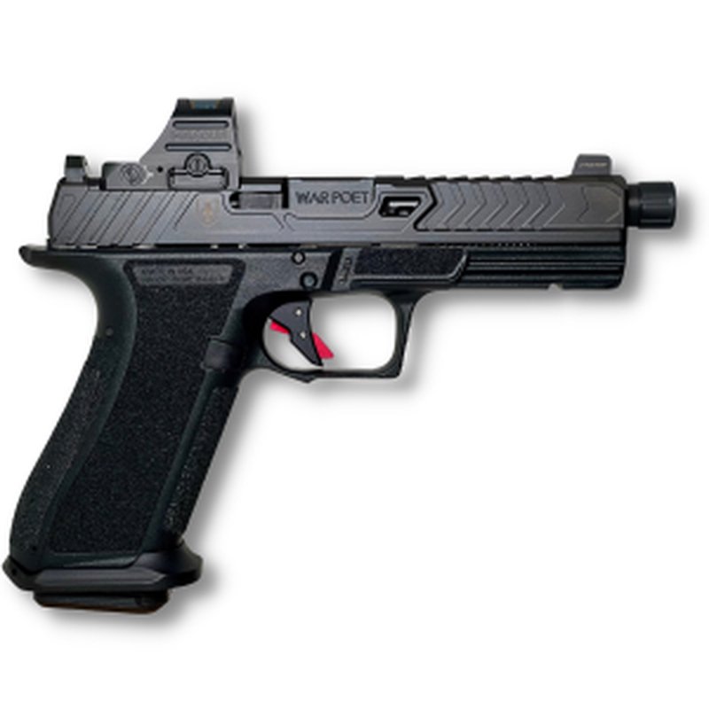 Shadow Systems DR920 War Poet 9mm Pistol with Holosun 507C, 5" Threaded Barrel, Black, 17rd