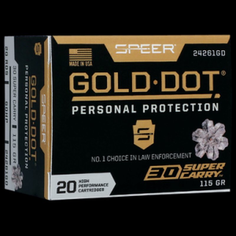Speer Gold Dot 30 Super Carry 115 gr Hollow Point 20-Round Ammo