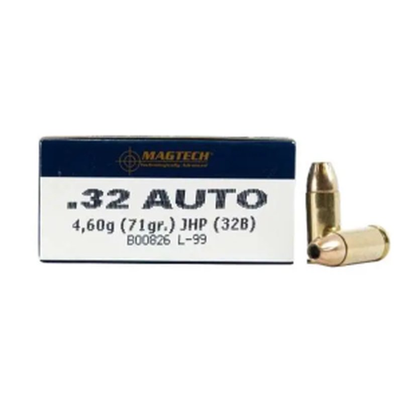 Magtech 32B Range/Training 32 ACP 71 Gr Jacketed Hollow Point JHP Ammo