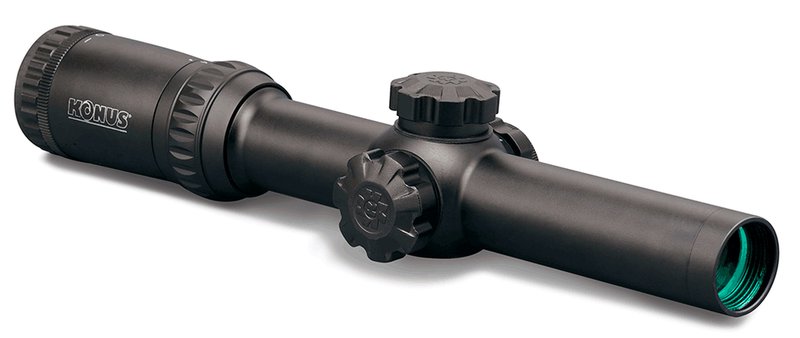 Konus 7184 KonusPro M-30 Matte Black 1-4x24mm 30mm Tube Dual Illuminated (Blue/Red) Circle Dot Reticle