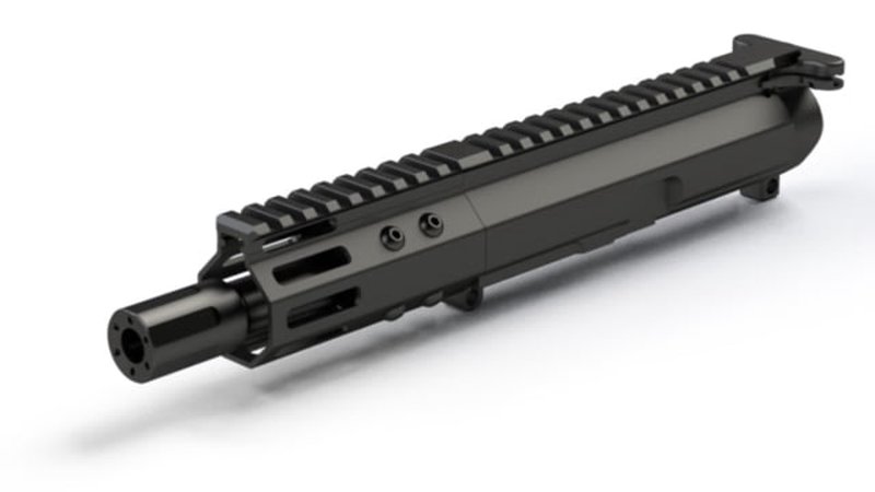 FM Products FM-9 AR 9x19mm Parabellum Rear Charging Upper Receiver, 5 inch w/ Blast Diffuser
