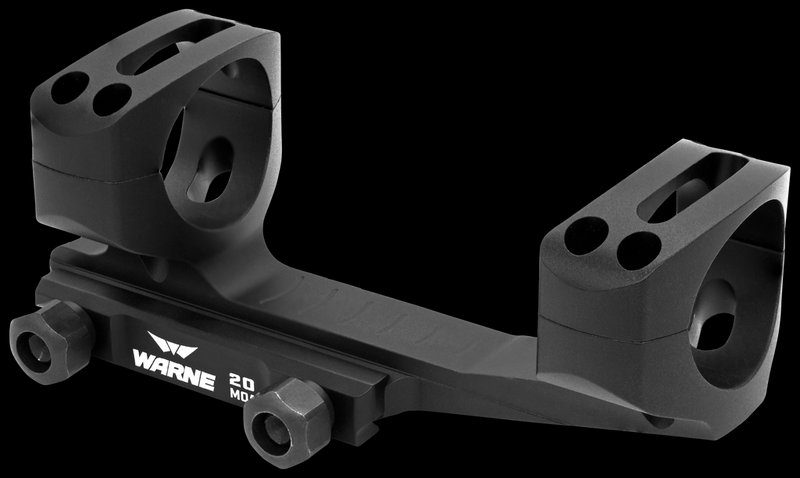 Warne LR-SKEL 30mm Extended Skeletonized Scope Mount 20 MOA Ultra High Rings Black Anodized