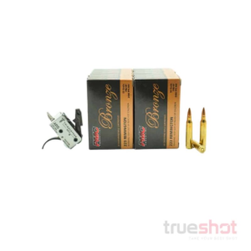 TriggerTech Duty Single Stage Curved Drop-In AR-15 Trigger 200 Rounds Ammo Bundle
