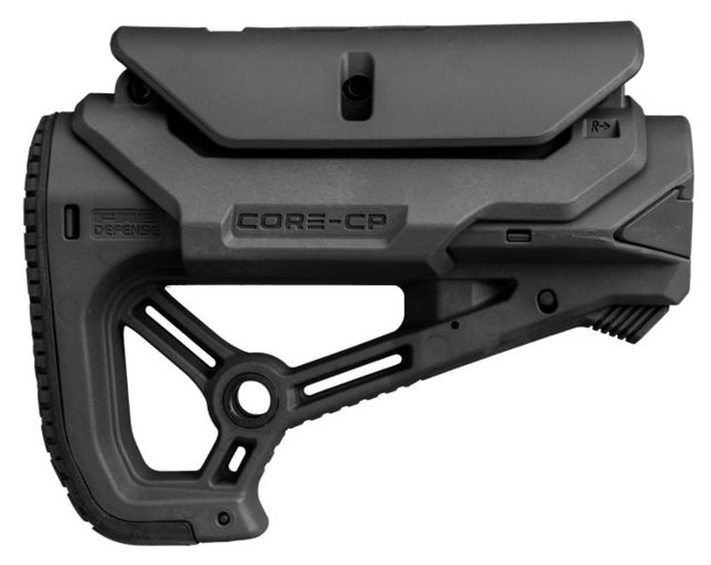 FAB Defense GL-CORE S CP Buttstock with Adjustable Cheekrest Matte Black Synthetic