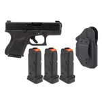 Glock Blue Label 26 Gen 5 9mm Night Sights with LAG Ambidextrous Holster and 3 Magpul PMAG GL9 12rd Magazines