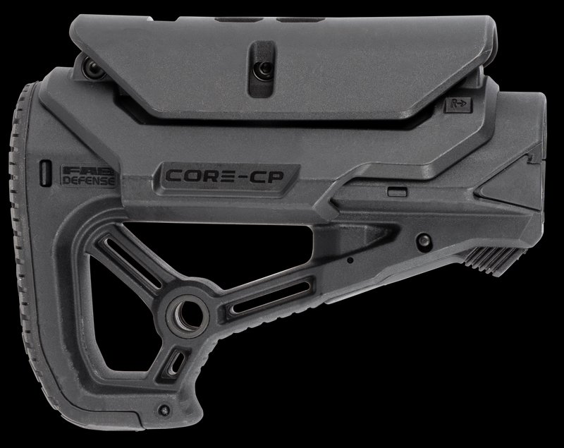 FAB Defense FXGLCORESCP GLCore S AR-15 CQB Optimized Combat Buttstock Black Polymer