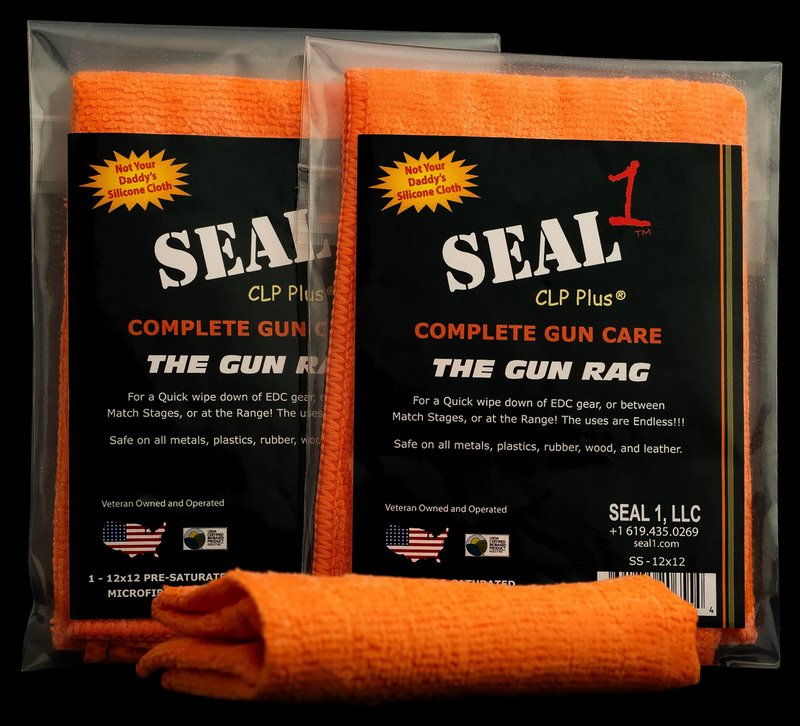 Seal 1 The Gun Rag CLP Plus pre-saturated microfiber cleaning cloth 12x12 SS-12X12