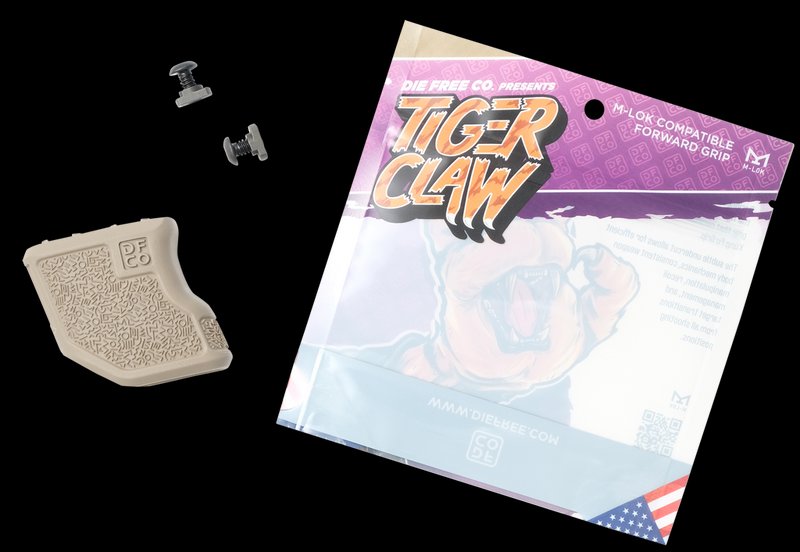 Die Free Co LLC Tiger Claw M-LOK Fore Grip 10 Degree Angled Nylon Flat Dark Earth