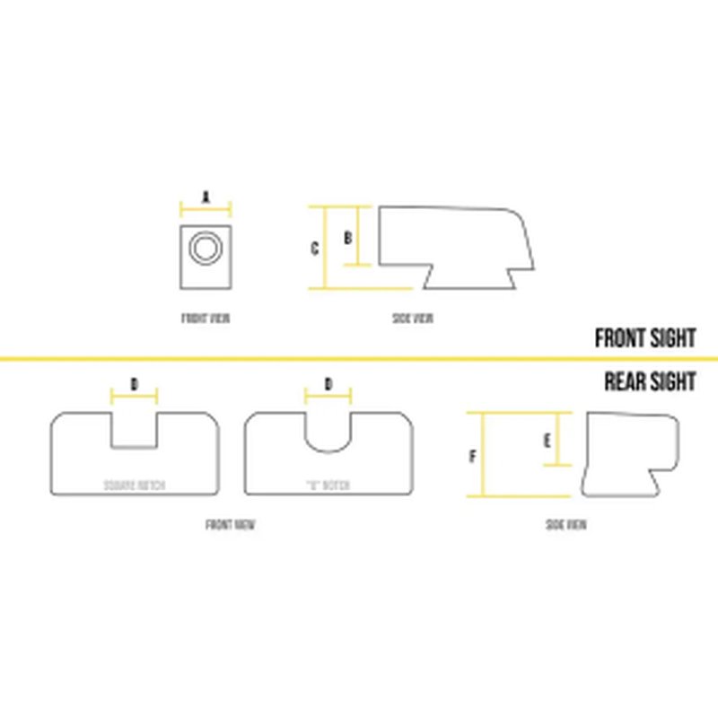 Ameriglo Front & Rear Sight Set for Glock 43X / 48 COA Black