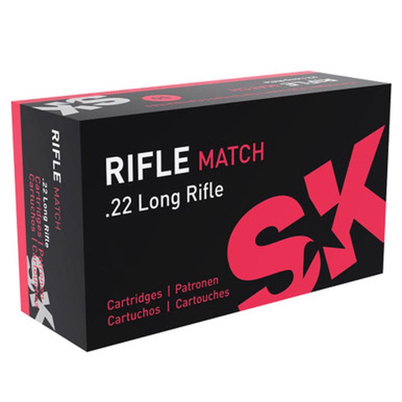 SK Ammunition 22LR Rifle Match 40gr Ammunition for Rifle Competition