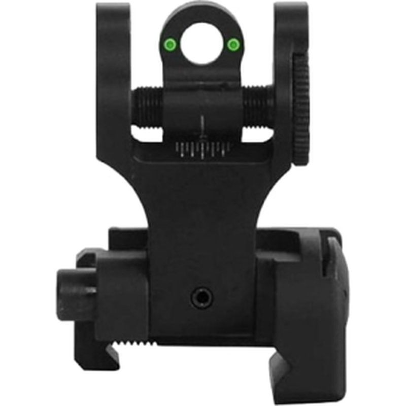 Troy Ind SSIGFBSRTBT00 Tritium BattleSights Rear Sight Folding Green Black Hardcoat Anodized for AR-15