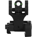 Troy Ind SSIGFBSRTBT00 Tritium BattleSights Rear Sight Folding Green Black Hardcoat Anodized for AR-15