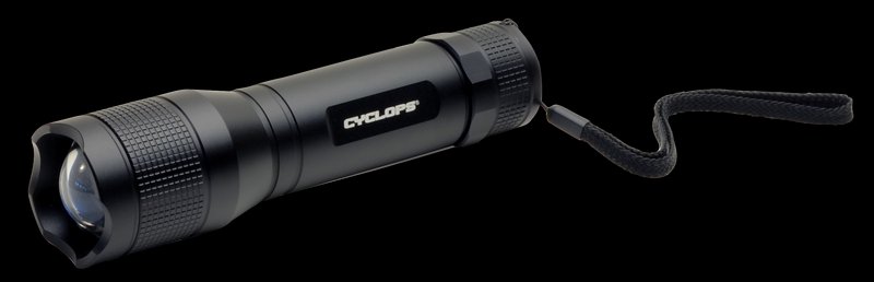 Cyclops CYCTF800 Tactical Flashlight Black Anodized Aluminum White 800 Lumens LED 400 Meters Range