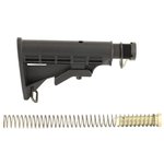 LBE Unlimited AR15 Complete Stock Kit w/ Contains Mil-Spec Stock Buffer Tube Castle Nut and Lock Plate Black