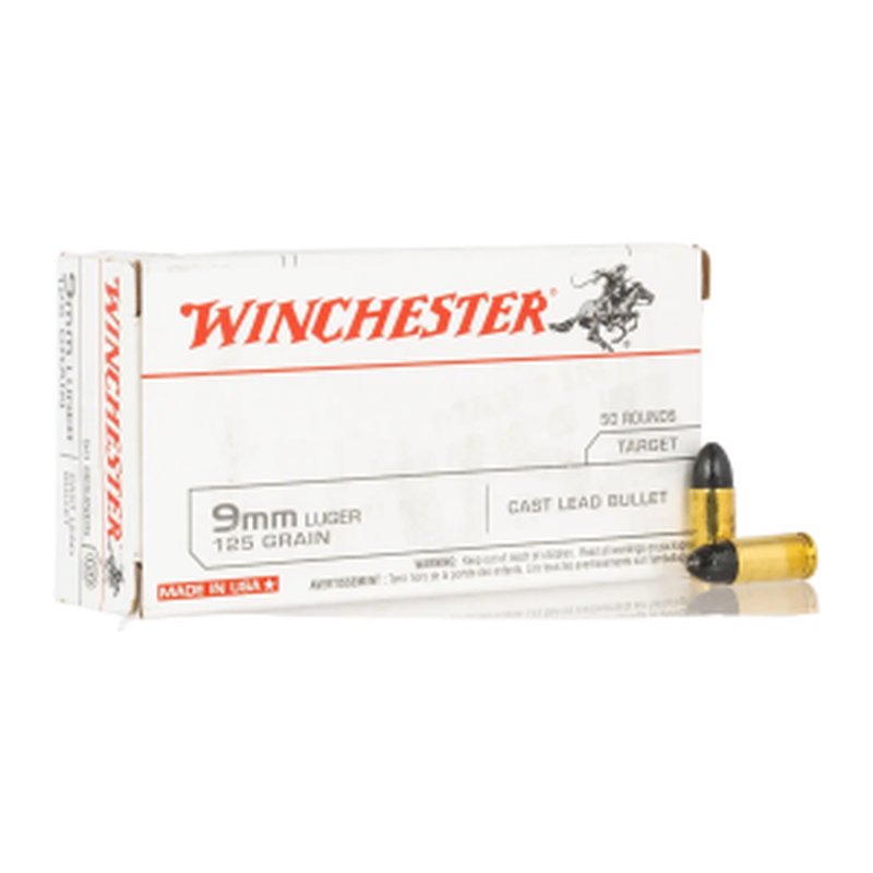 Winchester USA9MM125 9mm Target FMJ 125 Grain Ammo 50-Round Box