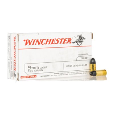Winchester USA9MM125 9mm Target FMJ 125 Grain Ammo 50-Round Box