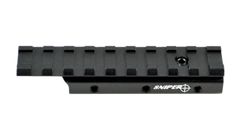 Sniper AR Style Flat Top Extended Dovetail Picatinny Adapter Black
