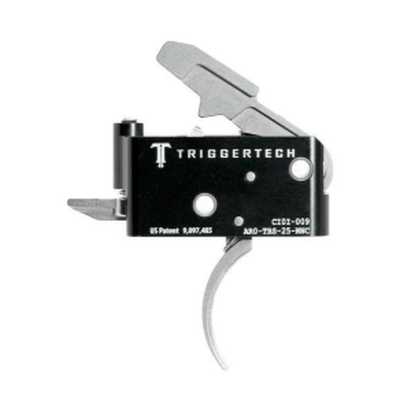 TriggerTech AR15 Adaptable Curved Trigger 2 Stage Adjustable Stainless Steel/Black
