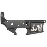 Anderson Manufacturing AR-15 Multi-Caliber Stripped Lower Receiver, Black Anodized Finish W/ Trump Fight Logo