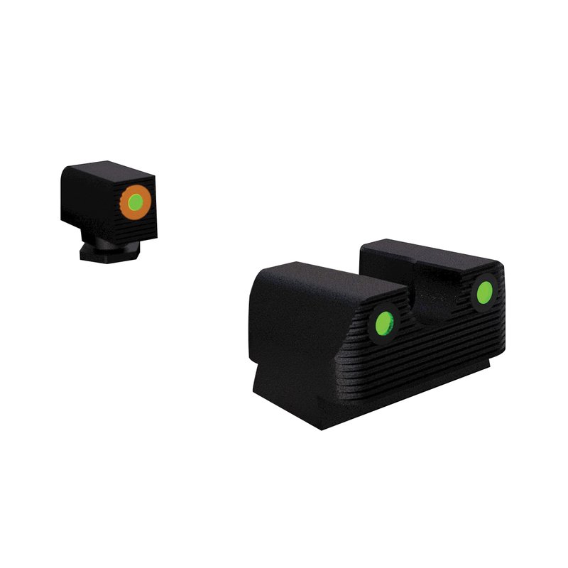 Rival Arms Tritium Standard Height Night Sight for Glock 42, 43 Pistols, Green with Orange Outline