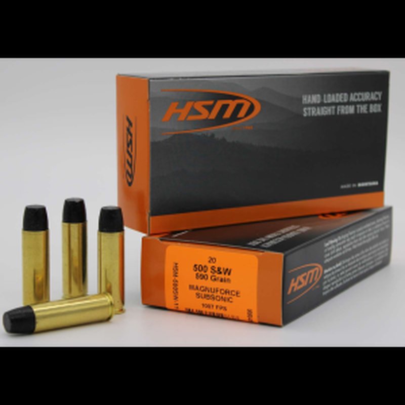 HSM Subsonic 500SW HiTek 590GR HCFN Ammunition 20/25