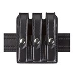 Safariland 777 Slimline Triple Magazine Pouch Fits GLOCK 17/22 - Nylon Look Black with Black Snap
