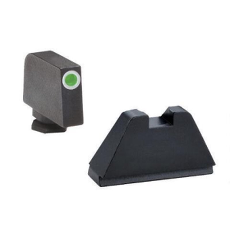 AmeriGlo Tritium Tall Sights for Glock (Except 42/43) Green/White Outline