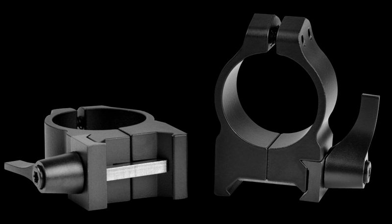 Warne 1-inch Medium (0.875) QD Scope Rings, Black 201LM