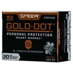 Speer Gold Dot Personal Protection 40 S&W 180 Grain Hollow Point Ammunition