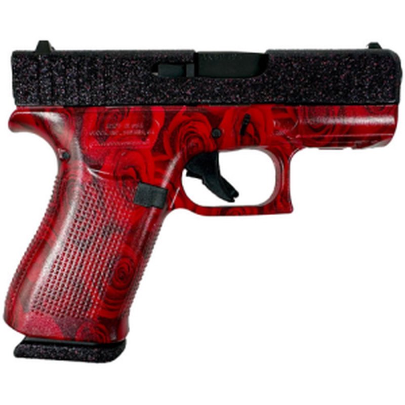 Glock G43X 9mm 3.41 in Barrel Red Roses Cerakote Sub-Compact