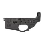 Spikes Tactical Multi-Caliber Crusader Logo Stripped Lower Receiver, Hardcoat Anodized Black - ST